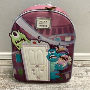 NWT Loungefly Disney Pixar Monster Inc. Sulley Door Chase Scene Mini Backpack